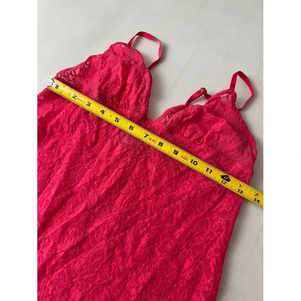 Victoria's Secret Lace Chemise Dress Women XL Pink‎ Floral Adjustable Straps
